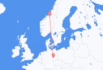 Lennot Trondheimista, Norja Leipzigiin, Saksa