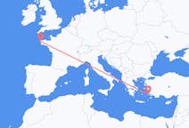 ギリシャのコス島からから、フランスのブレストまでのフライト
