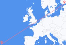 Fly fra Helsinki til Pico Ø