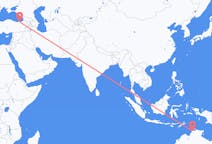 Flyreiser fra Darwin, Australia til Trabzon, Tyrkia