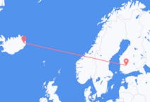 アイスランドのエギルスタジルから、フィンランドのタンペレまでのフライト