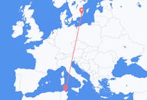 Loty z Tunis, Tunezja do Kalmaru, Szwecja