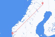 Fly fra Bergen til Gällivare