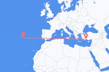 Flyreiser fra Ponta Delgada, Portugal til Antalya, Tyrkia