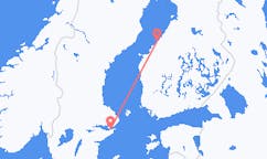 스웨덴 스톡홀름에서 출발해 핀란드 코콜라로(으)로 가는 항공편