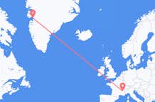 Loty z Grenoble, Francja z Ilulissat, Grenlandia