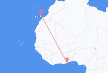 从阿克拉飞往兰萨罗特岛的航班