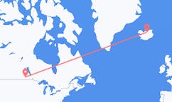 航班从加拿大布兰登市到阿克雷里市，冰岛塞尔