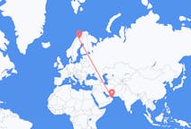 Vols de Mascate, Oman pour Kiruna, Suède