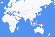 Flyreiser fra Lae, Papua Ny-Guinea til Santorini, Hellas