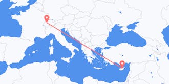 出发地 瑞士目的地 塞浦路斯航班