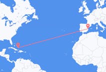 Flights from Spring Point, the Bahamas to Valencia, Spain