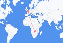 Flyg från Victoria Falls, Zimbabwe till Brive-la-gaillarde, Frankrike