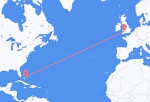 Flyreiser fra Nord Eleuthera, Bahamas til Cardiff, Wales