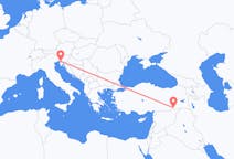 Fly fra Mardin til Trieste