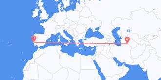 Vluchten van Turkmenistan naar Portugal