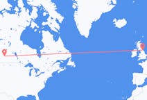 Lennot Saskatoonista, Kanada Durhamiin, Englanti