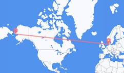 Flyrejser fra Nome, USA til Vesterland, Tyskland