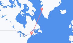 미국 록랜드에서 출발해 그린란드 마니초크에게(으)로 가는 항공편