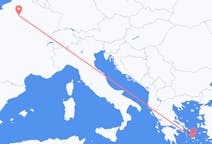 Flyg från Naxos, Grekland till Paris, Frankrike