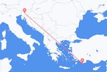 Flights from Ljubljana, Slovenia to Kastellorizo, Greece