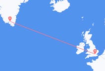 来自英格兰的出发地 伦敦目的地 格陵兰纳萨尔苏克的航班