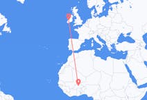 Flyreiser fra Ouagadougou, Burkina Faso til Shannon, County Clare, Irland