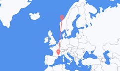 Flyg från Kristiansund, Norge till Montpellier, Frankrike