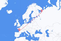 Fly fra Arkhangelsk til Bordeaux