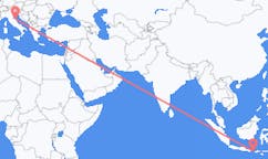 出发地 印度尼西亚普拉亚 (龙目岛)目的地 意大利安科納的航班