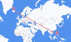 航班从菲律宾卡米吉市到阿克雷里市，冰岛塞尔
