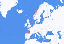 Loty z miasta Ørland do miasta Santander