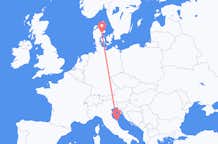 Voli da Ancona, Italia ad Aarhus, Danimarca