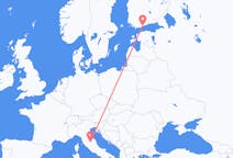Flyg från Perugia, Italien till Helsingfors, Finland