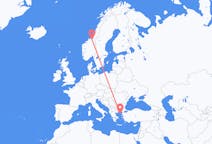 Flyreiser fra Trondheim, Norge til Lemnos, Hellas