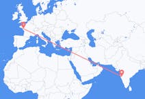 Flights from Kolhapur, India to Nantes, France