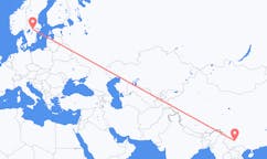 Flyg från Kunming, Kina till Örebro, Sverige