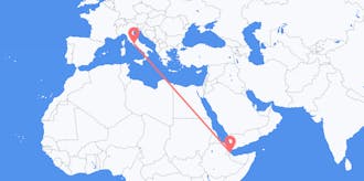 Flyg från Djibouti till Italien
