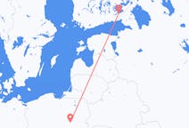 Vluchten van Lappeenranta, Finland naar Warschau, Polen