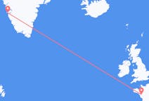 Flyg från Nantes, Frankrike till Nuuk, Grönland