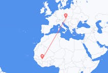 Flyg från Bamako, Mali till Vienna, Österrike