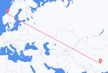 Flights from Chongqing, China to Trondheim, Norway