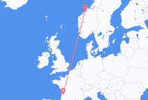 Flyreiser fra Kristiansund, Norge til Bordeaux, Frankrike