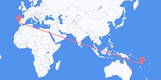 Flyreiser fra Vanuatu til Portugal
