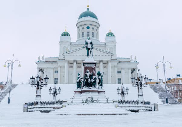 Photo of Lutheran Cathedral in winter, Helsinki, Finland.