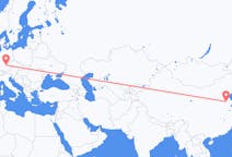 Flyg från Jinan, Kina till Nürnberg, Tyskland