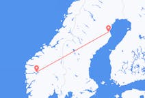Vluchten van Sogndal, Noorwegen naar Skelleftea, Zweden