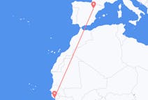 Vluchten van Bissau, Guinee-Bissau naar Zaragoza, Spanje