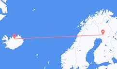 Flights from the city of Rovaniemi, Finland to the city of Akureyri, Iceland