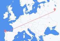 Vluchten van Moskou naar Santiago de Compostela
